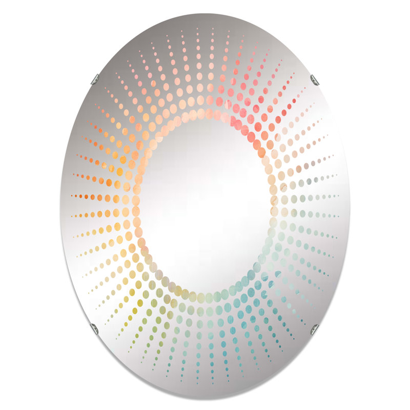 Starburst Decorative Mirror-MIR117134-Oval, 20 po x 30 po , Watercolor Northern Lights I