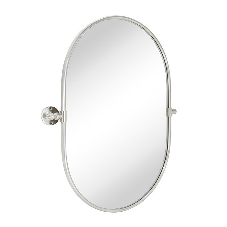 Red Barrel Studio® Oval Metal Framed Wall Mounted Bathroom Vanity Mirror  in Matt Black  Reviews Wayfair