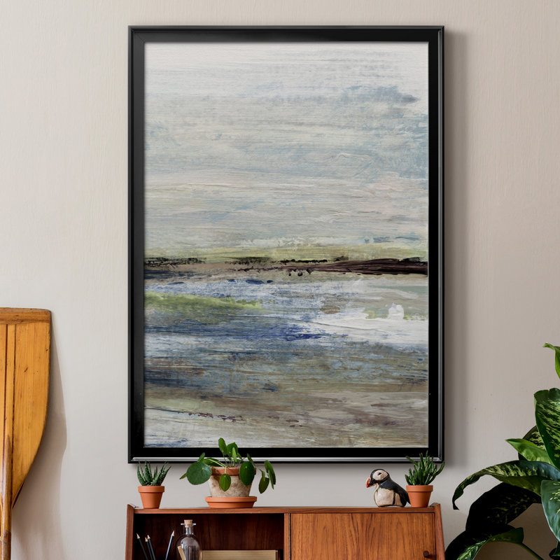 Wetlands II - Peinture sur toile encadrée, Cadre noir, H 22,5 po x l 30,5 po x P 1,5 po