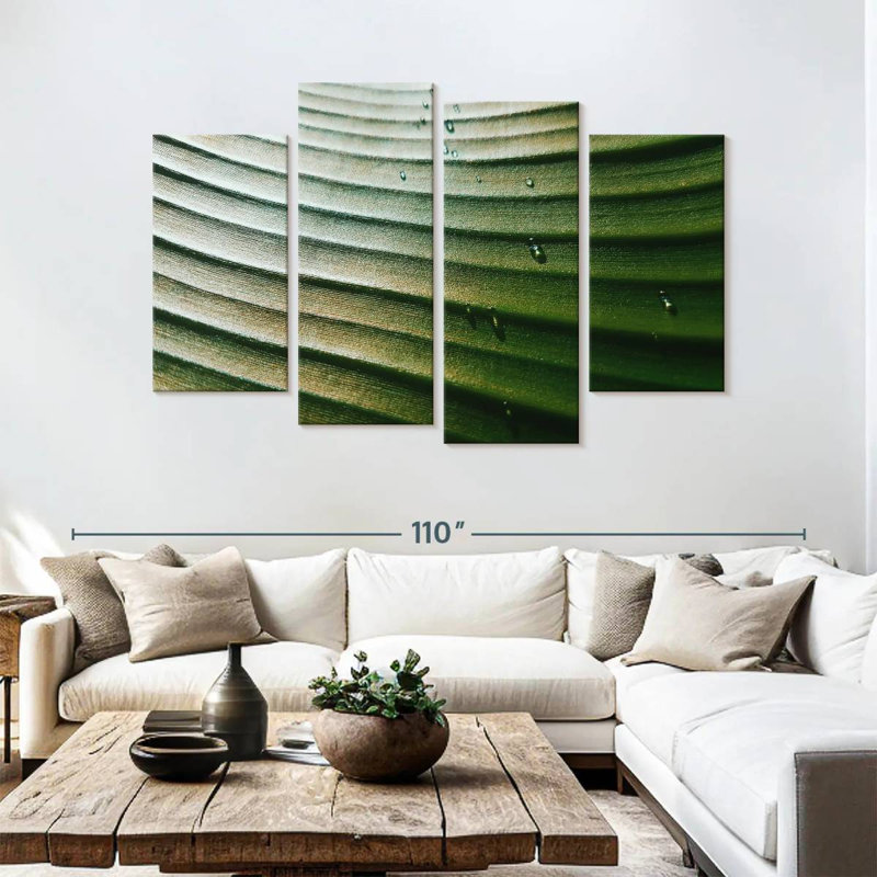 Harnek Banana Leaf Dripping Droplets, 54"H x 84"W