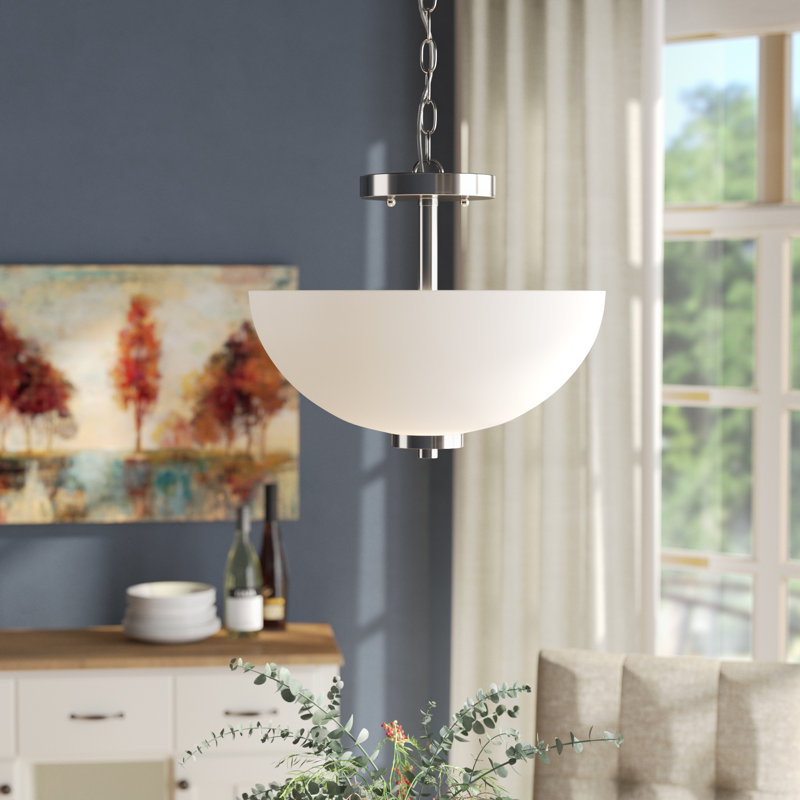 Luminaire suspendu convertible semi-encastré à deux lumières Oslo de Génération Lighting , Chrome, Oui, 100 W moyen