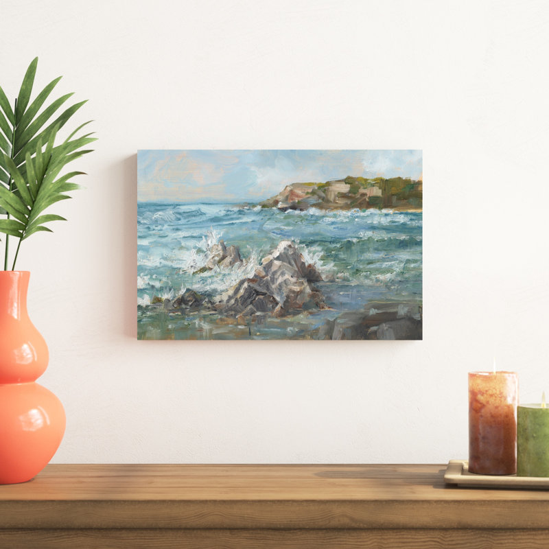 «Impasto Ocean View II», peinture sur toile, H 12 po x l 18 po