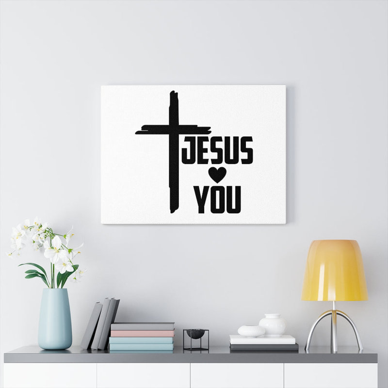 Jesus Hearts You - Wrapped Canvas Print, 28cm H x 36cm W