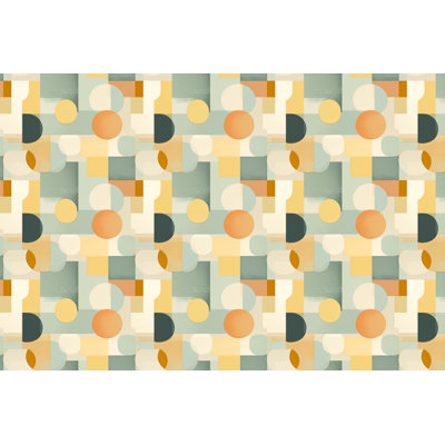 Geometric Retro Yellow/Green Microfiber Comforter