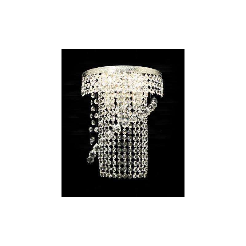 Amanda Glass Flush Mounted Sconce, Nickel