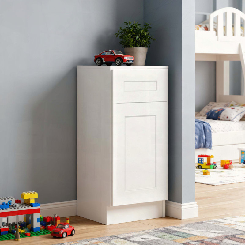 Armoire blanche avec tiroir à fermeture en douceur