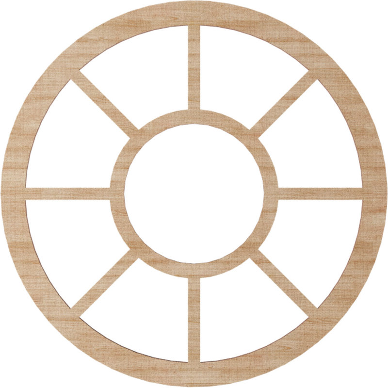 22"OD x 8"ID x 1/4"T Grace Wood Fretwork Pierced Ceiling Medallion, Hickory, Alder, 22" H x 22" W x 0.25" D