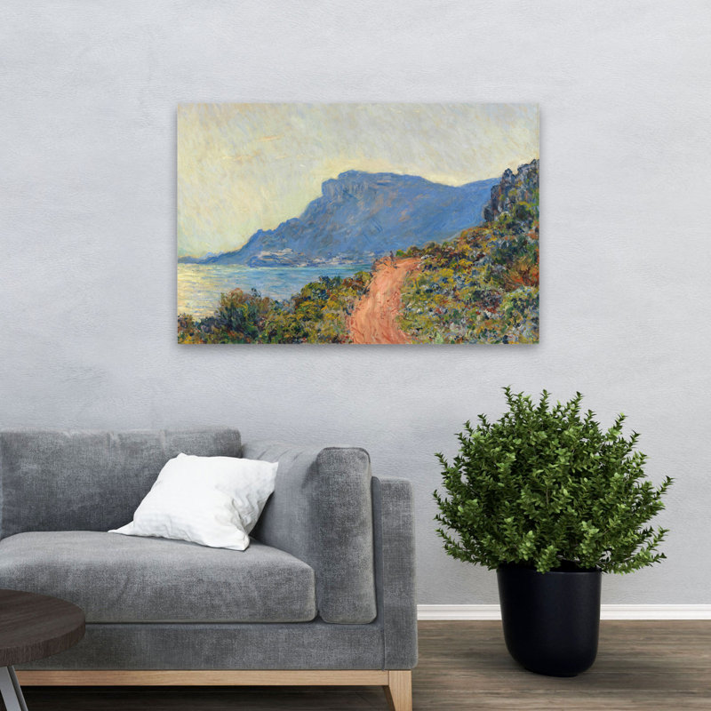 La Corniche près de Monaco, 1884 - musée des paysages, art impressionniste, H 32 po x l 48 po