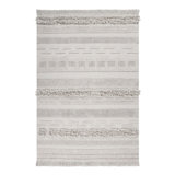 Early Hours Cotton Striped Area Rug in Gray/Natural