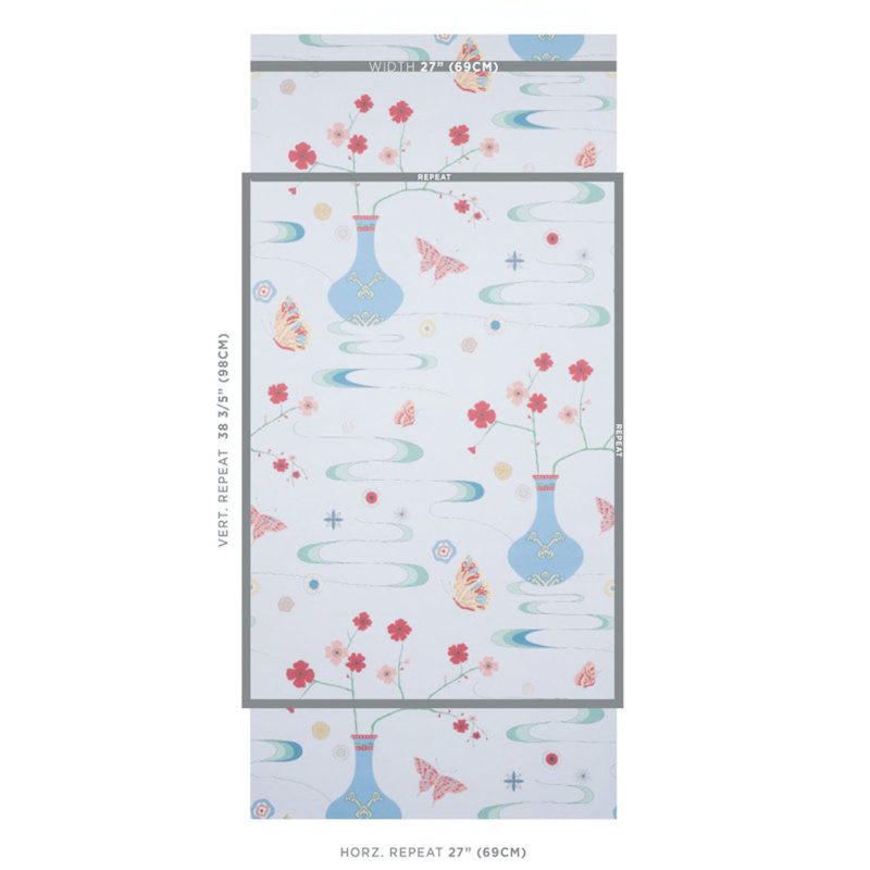 Schumacher x Cristina Buckley Fantasia Wallpaper, Hyacinth Blue