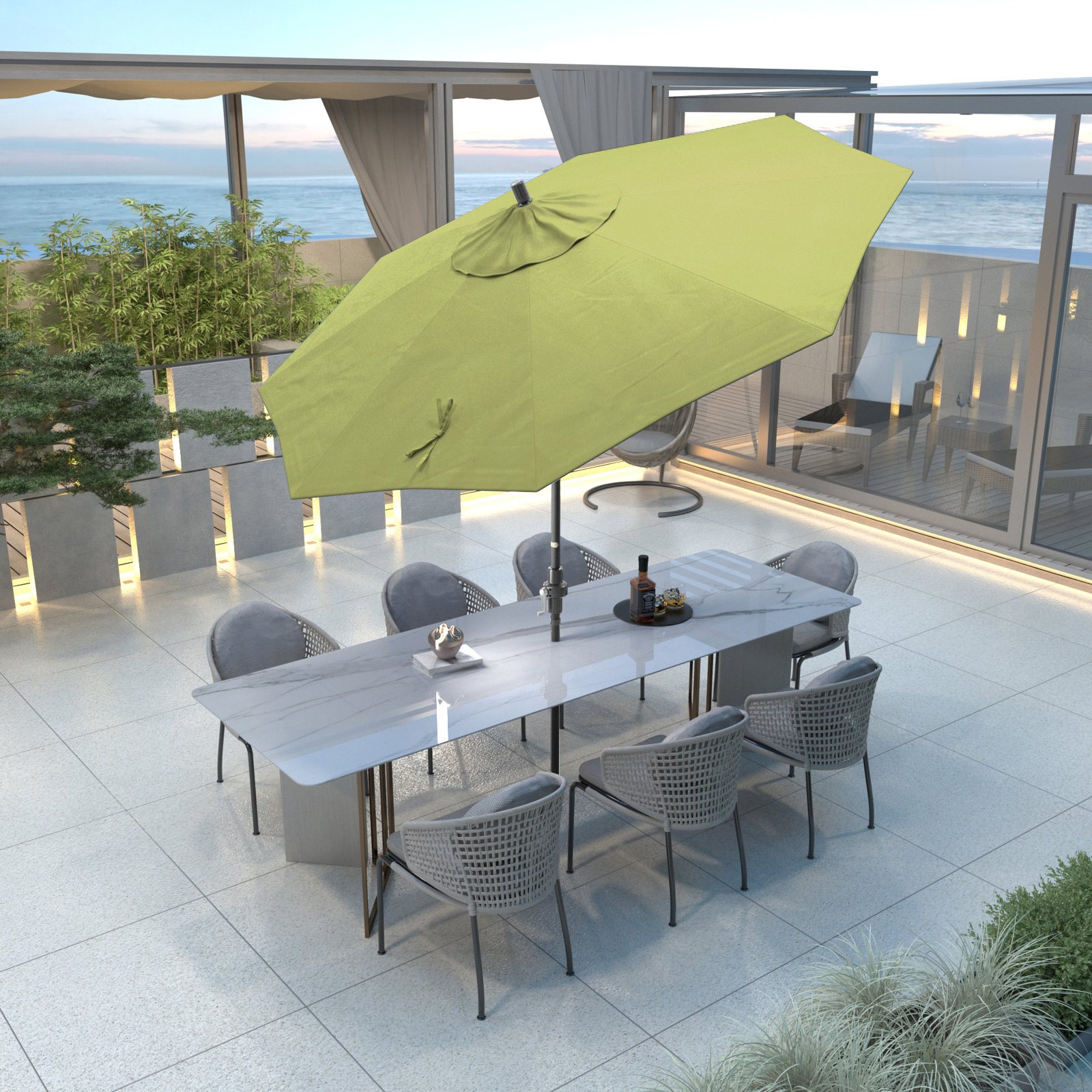 108'' Sunbrella® Outdoor Umbrella, Canvas Parrot Sunbrella® Canvas