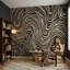Adhésif décoratif Op Art Wavy Stripes-126556683-126556681