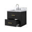 Meuble-lavabo simple noir 20 po X P 18 po D, dessus en acrylique et robinet-1728903396