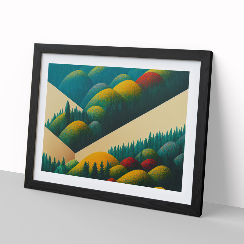 A Mind Blowing Summer Forest Abstract - Single Picture Frame Print, 46cm H x 64cm W x 2cm D, Black