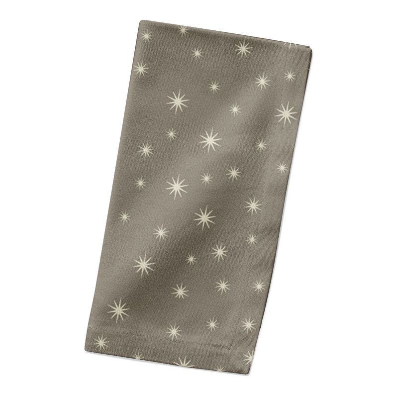 Cabane Cotton Twill Geometric Square Napkin, Gray