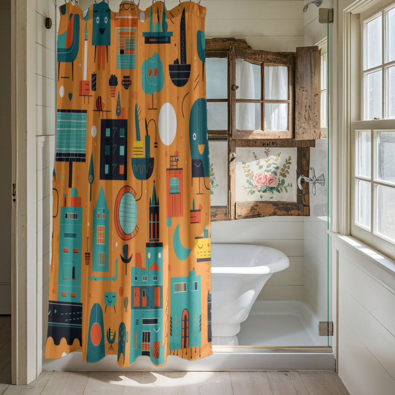 Silly Town - Premium Shower Curtain, 74"H x 71"W