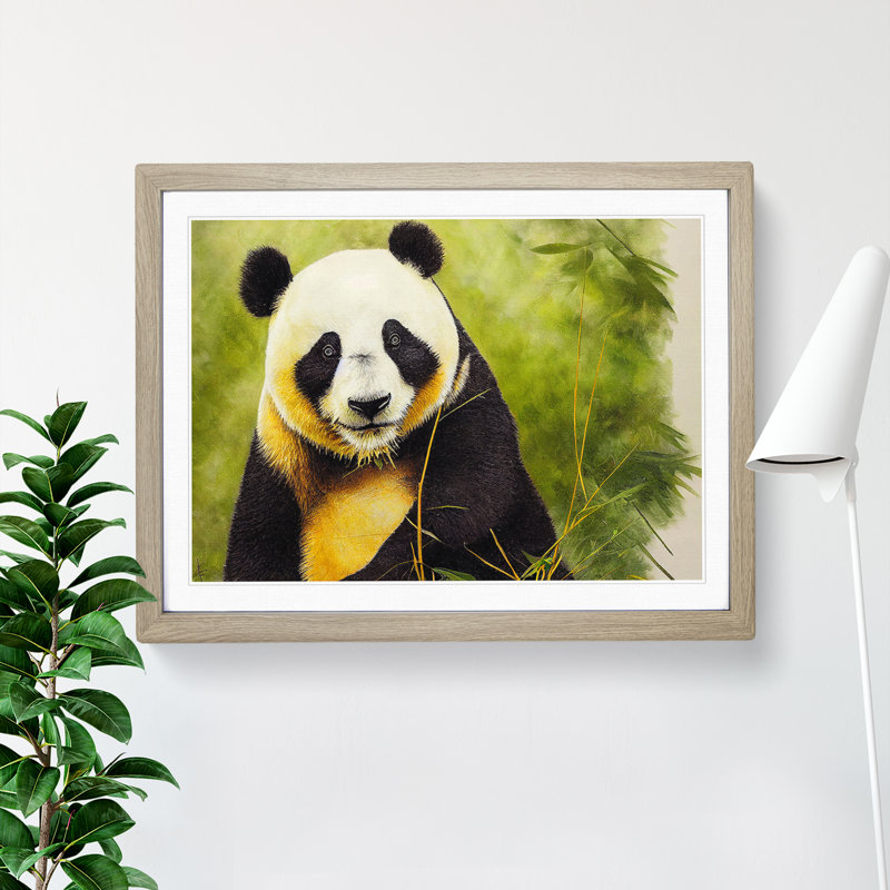 Unbelievable Panda - Framed Print, 34cm H x 46cm W x 2cm D, Oak