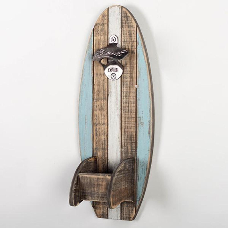 Ouvre-bouteille mural en forme de planche de surf