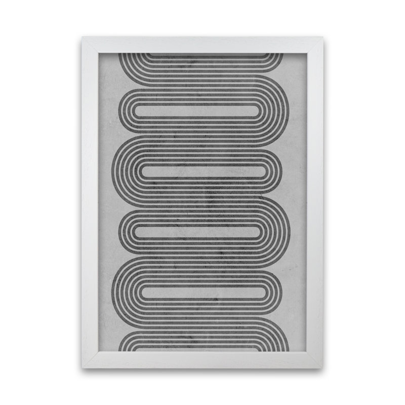 Black And Grey Art Original 2 - Print, 30cm H x 21cm W x 3cm D, White Frame