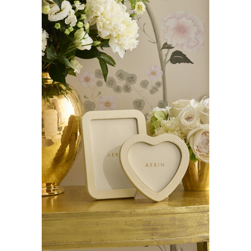 Shagreen Leather Picture Frame, Cream