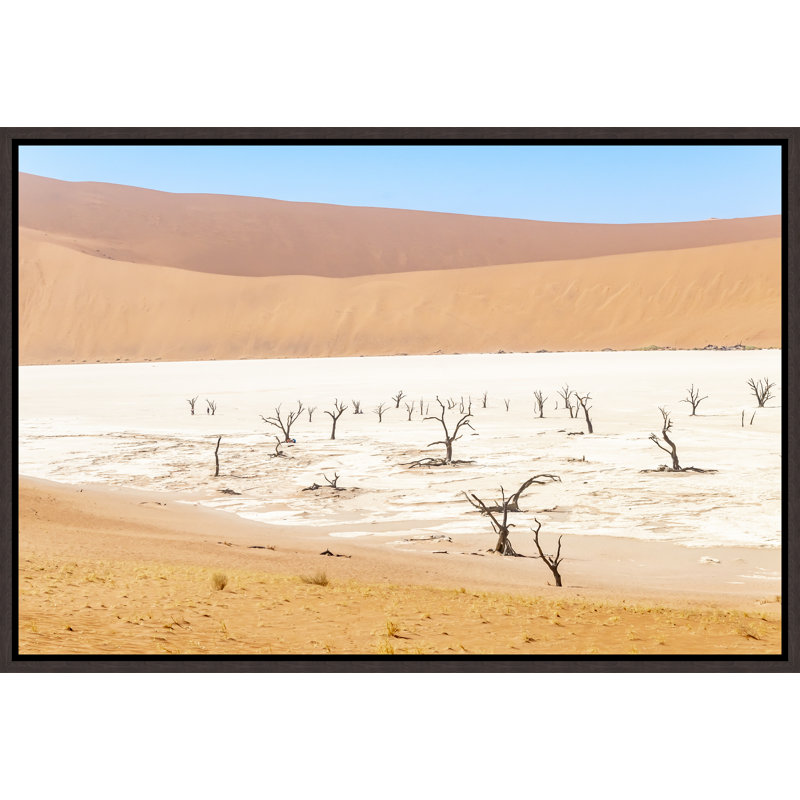 Namibian Skeleton Trees I Painting by Richard Silver, 25.75" H x 37.75" W, Brush Gel