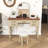 Makeup Vanity with Mirror, Drawers and Leather Stool