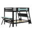 Lit double superposé multifonctionnel, bureau double intégré, ports USB et rangement perforé-630697242
