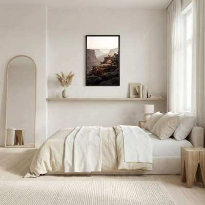 «Red Rock Canyon Cliff in Misty Morning Light», art mural sur toile