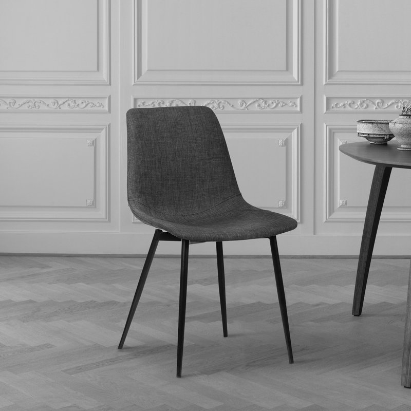 Bixler 44cm H Upholstered Side Chair, Charcoal