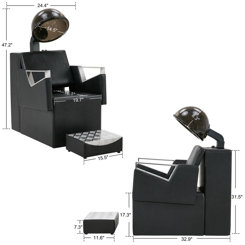 Fauteuil inclinable à hauteur réglable en similicuir