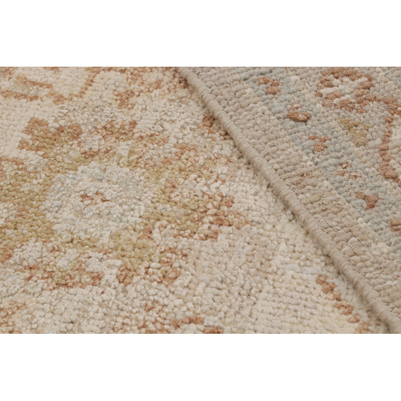 Rug & Kilim’S Oushak Rug In Gray And Beige With All Over Geometric Pattern, Rectangle 6' x 9'