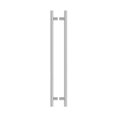 Ladder Style Back-to-Back Pull Handle, 60" Length, 48" Mounting Center To Center, 3/8" To 3/4" Glazing Thickness, Polished Stainless Steel Finish