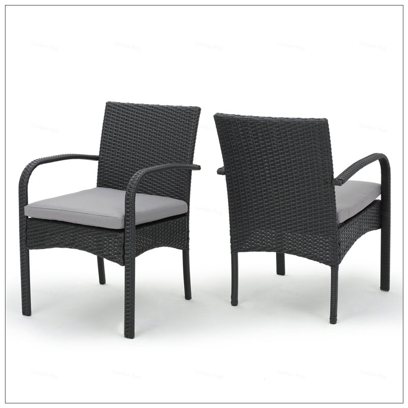Cordoba PE Wicker Outdoor Dining Chairs, Set Of 2, Water-Resistant Cushions, UV-Protected Rattan, Aluminum Frame, Ideal For Patio And Garden