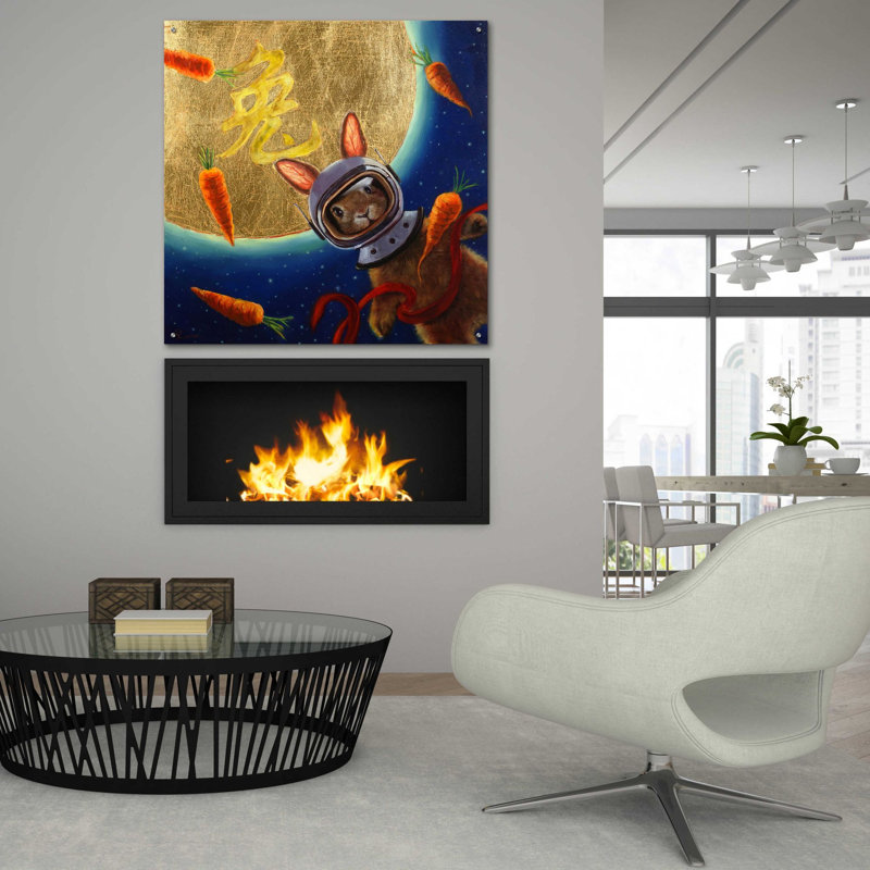 «Journey to the Moon» par Lucia Heffernan, art mural en verre acrylique, H 36 po x l 36 po x P 0,2 po