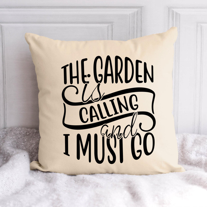 Amusant jardin citation 444 - Coussin décoratif inclus, H 20 po x l 20 po