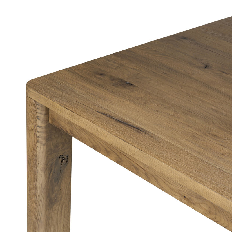 Noeline Solid Oak Dining Table, Resawn Worn, 30'' H x 96'' W x 96'' D