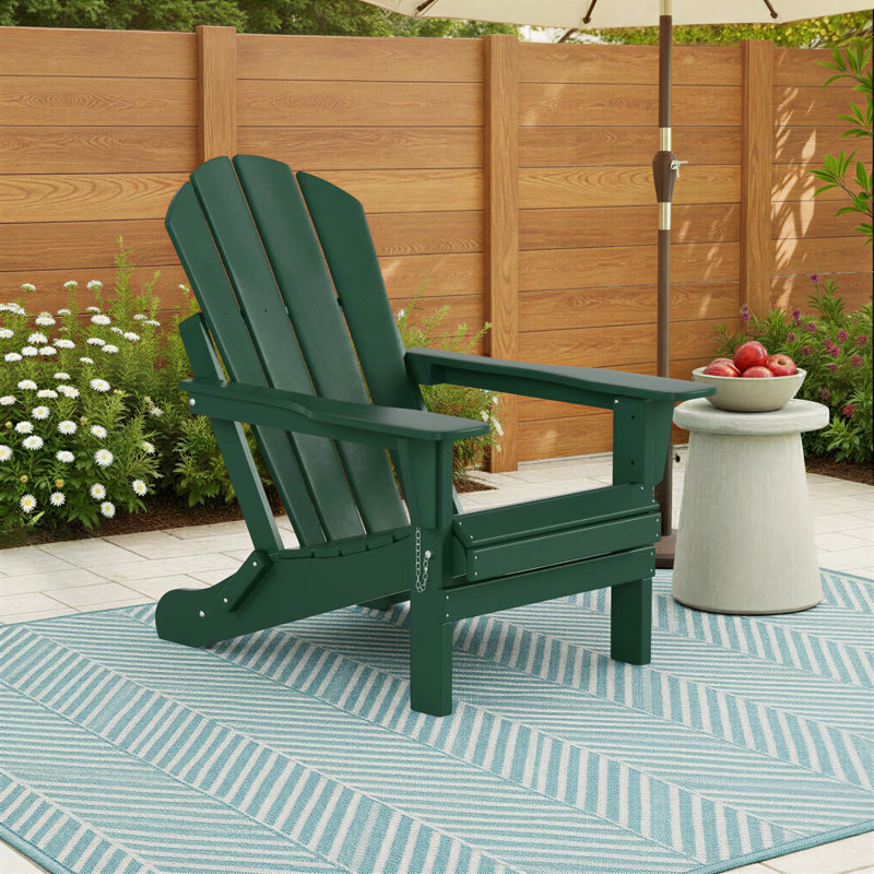 Laguna Foldable Outdoor Adirondack Set, Dark Green