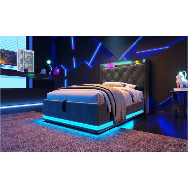 Twin Size Upholstered Bed, Twin