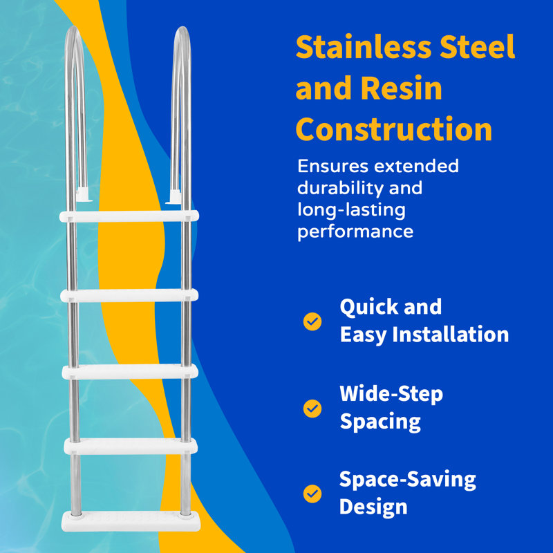 Standard Stainless Steel In-Pool Ladder for Above Ground Pools