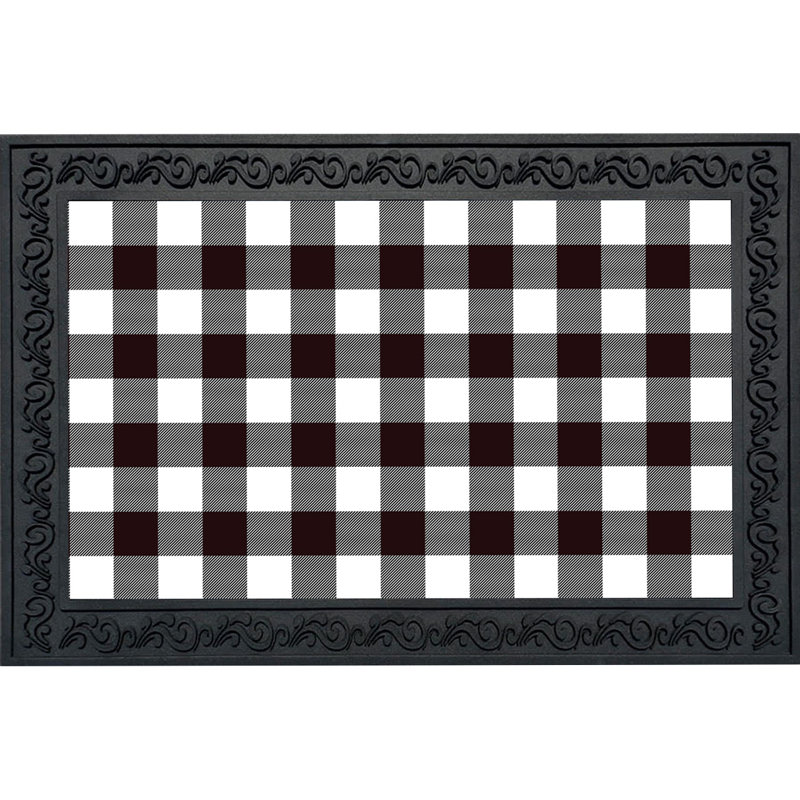 Black And White Check Doormat