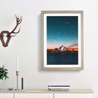Sydney Opera House in Australia Abstract Art - Framed Print