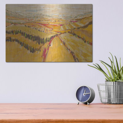 Luxe Metal Art 'Patchwork Hills VIII' By Jennifer " Patchwork Hills VIII " by Jennifer Gardner