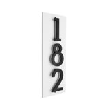 Floating Stand-Off 3-Number Vertical Sign, White /W/ Black Modern Font Numbers