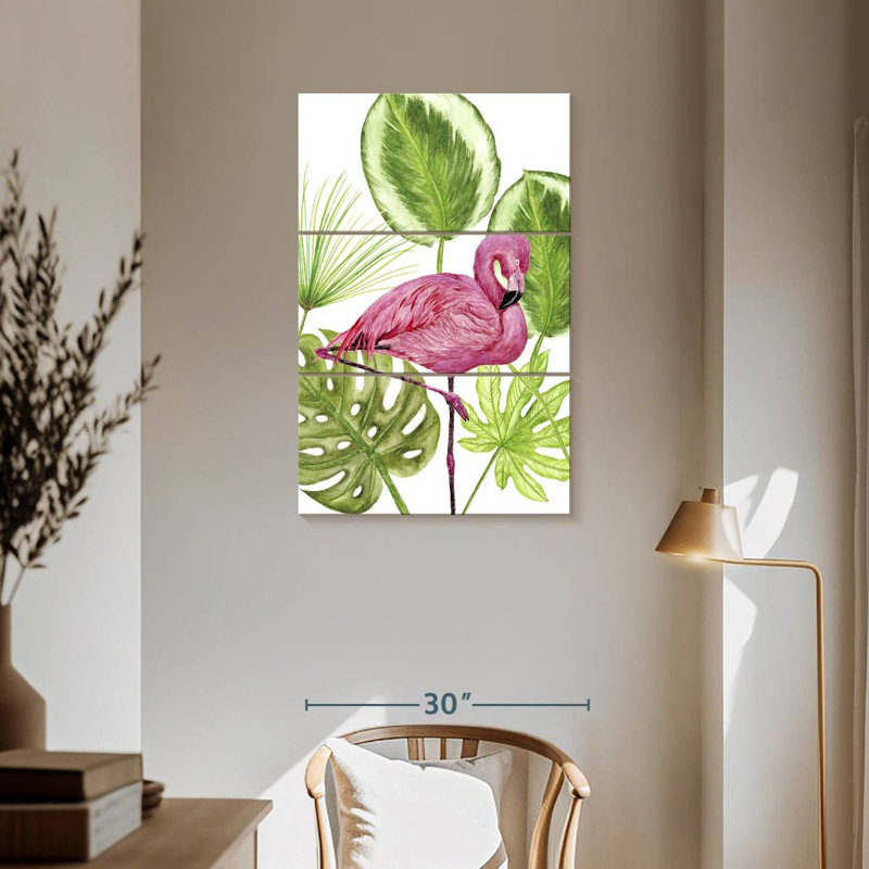 Brampt Pink Tropical Flamingo II, 57" H x 36" W
