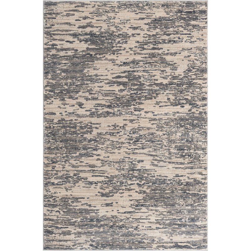 Tapis contemporain Araceli couleur chameau / gris, Rectangle 6 pi x 9 pi
