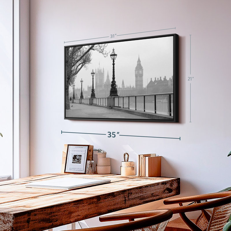 «London Black and White Wall Art», H 31 po x l 21 po