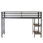 Lit mezzanine robuste avec tablette en bois de cannelle pour les enfants, peu encombrant, lit mezzanine avec échelle d'escalade facile et garde-corps, cadre de lit mezzanine pour la chambre à coucher