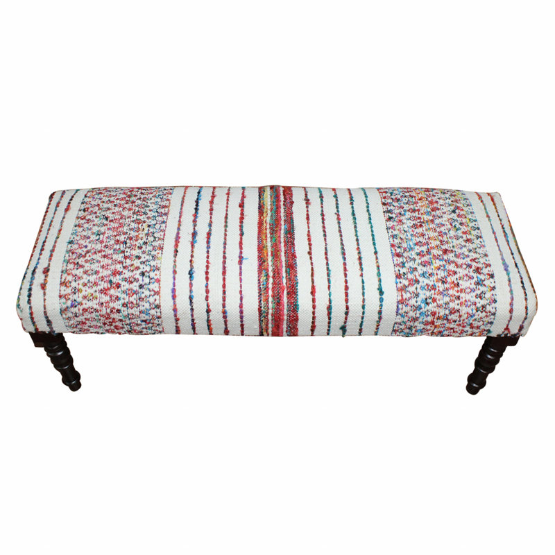 Banc rembourré 47 po, Rouge / Blanc, Noir