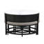 Table basse moderne à plateau relevable avec rangement et 3 repose-pieds blanc et noir