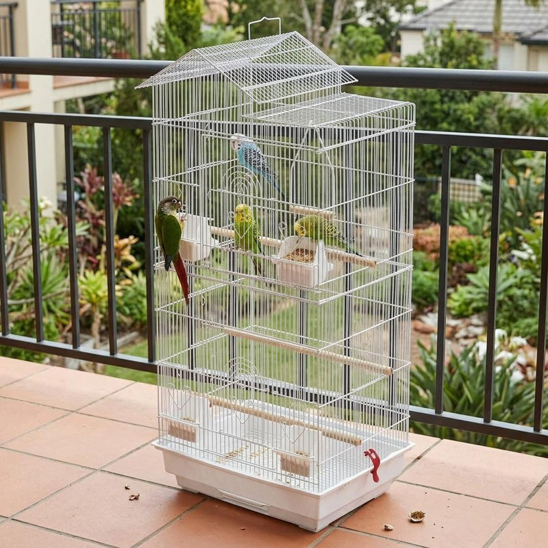 100cm Iron Wire Flight Cage, White